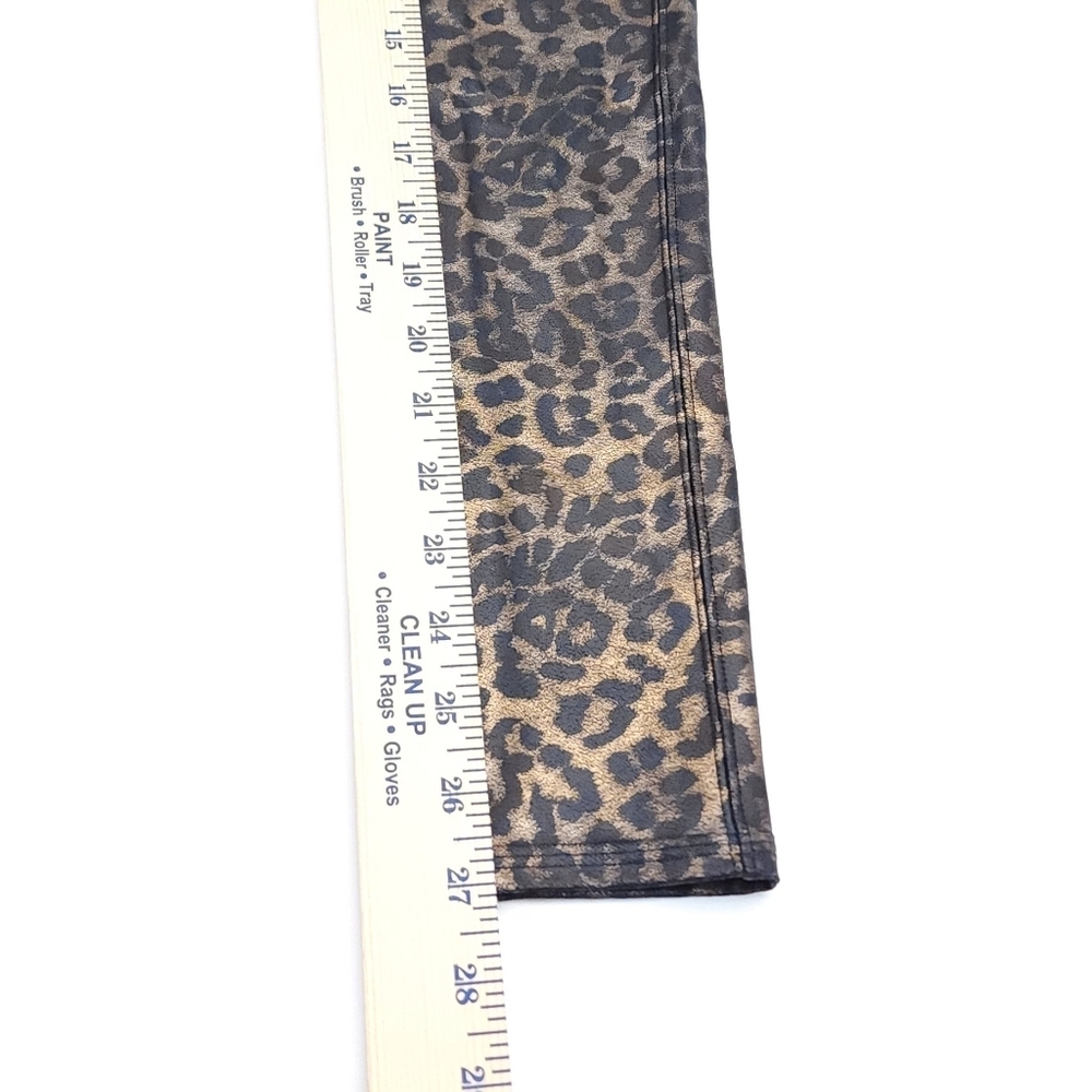 Spanx Faux Leather Leopard Animal Print Leggings Brown Metallic Size Small - Picture 6 of 8